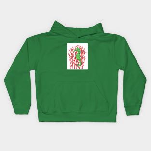 green seahorse Kids Hoodie